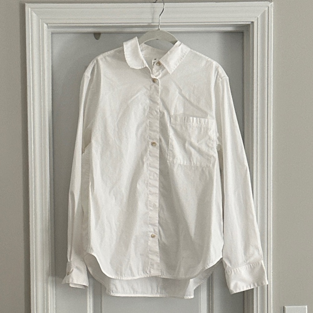 lululemon athletica White Button-Down Shirt Blouse Large